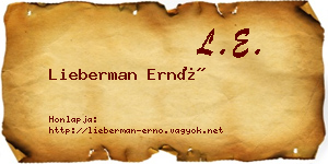 Lieberman Ernő névjegykártya